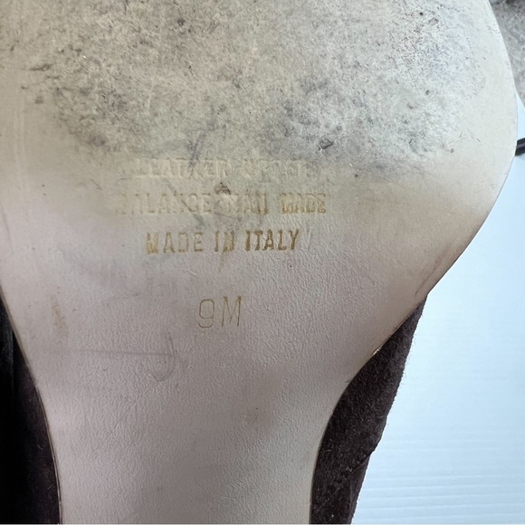 Aldo Chelini Slip On Clogs Heels Shoes womens Size 9 Brown Suede Pump - Picture 10 of 11